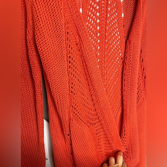 099. FYLO Open Knit waterfall Cardigan size small - Picture 3 of 6